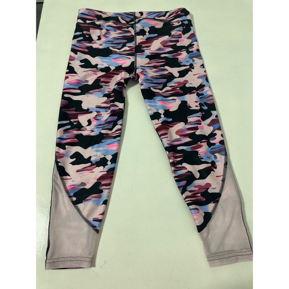 Under Armour Girl's‎ HeatGear Pink Camo Capri Leggings YLG Youth Activewear - Picture 4 of 7